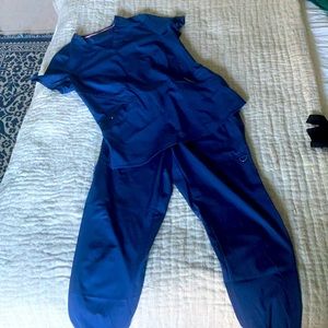 Size small blue scrub set